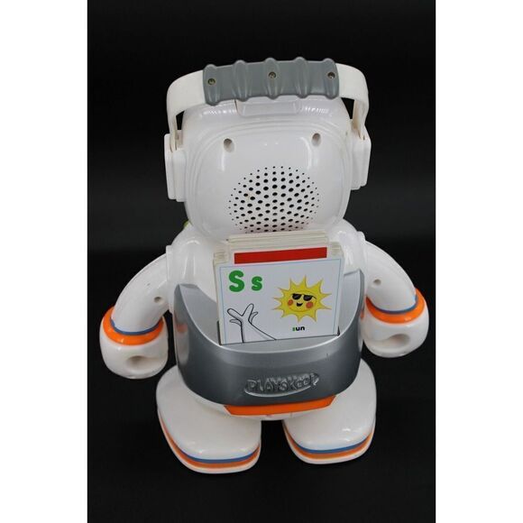 HASBRO 2011 ALPHIE VINTAGE TALKING  ROBOT ELECTRONIC LEARNING W CARDS WORKS - Picture 5 of 9